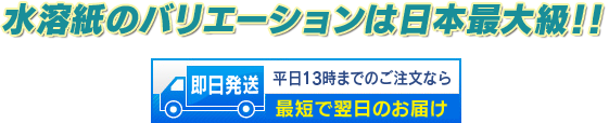 平日13時までのご注文なら最短で翌日のお届け