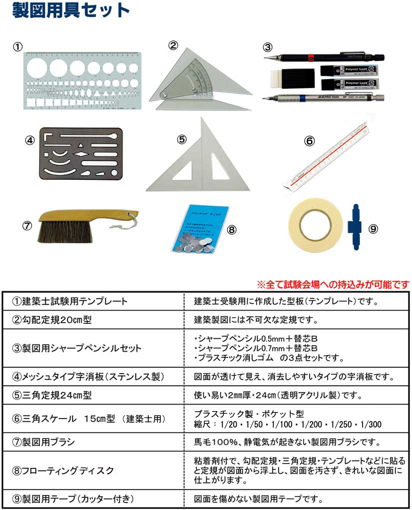 建築士試験対応 A2平行定規（ビニボード製図板）ソフトケース付+製図