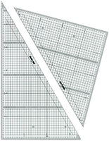 方眼三角定規 2mm厚 30cm 5mm方眼N 13-612