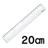ラインスケール(罫線引き直定規) 20cm 15-020