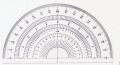 半円分度器 12cm アクリル製 16-502