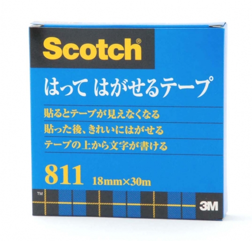 3M スコッチ(Scotch) はってはがせるテープ 18mm×30m 811-3-18