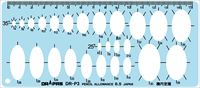 ドラパス テンプレート 楕円定規 P-3B ブルー 31-633