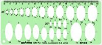 ドラパス テンプレート 楕円定規 P-3G グリーン 31-634