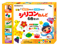 エジソンのシリコンねんど 6色セット+黒 KJT1001
