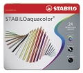 スタビロ アクアカラー軟質芯水彩色鉛筆24色セットメタルケース入り